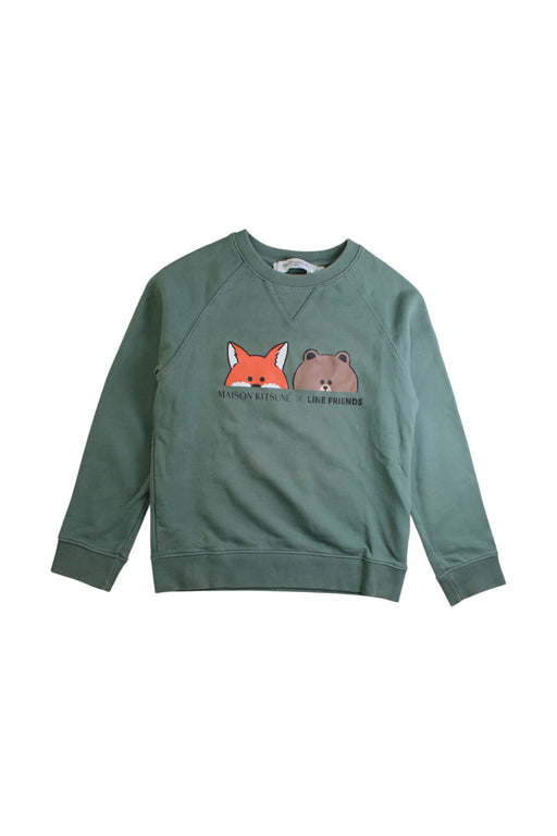 A Green Crewneck Sweatshirts from Maison Kitsuné in size 8Y for neutral. (Front View)