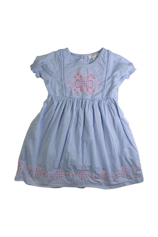A Blue Short Sleeve Dresses from purebaby in size 18-24M for girl. (Front View)