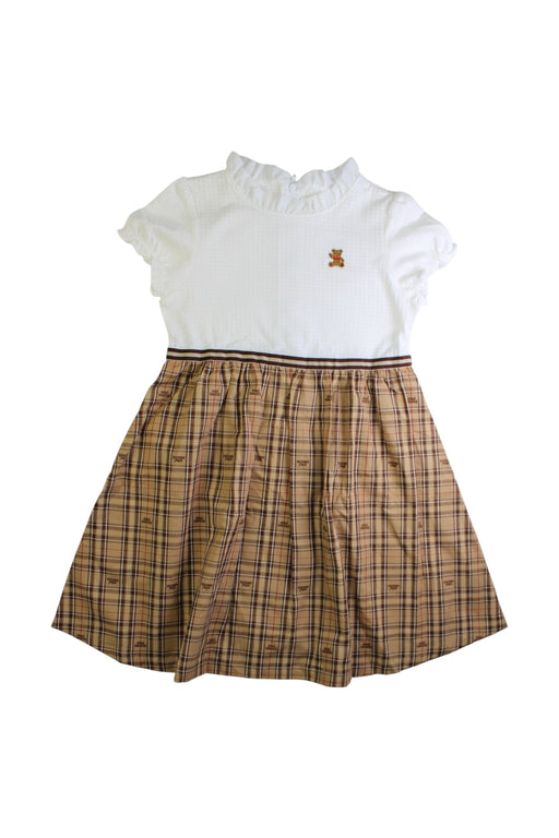 A White Short Sleeve Dresses from Miki House in size 5T for girl. (Front View)