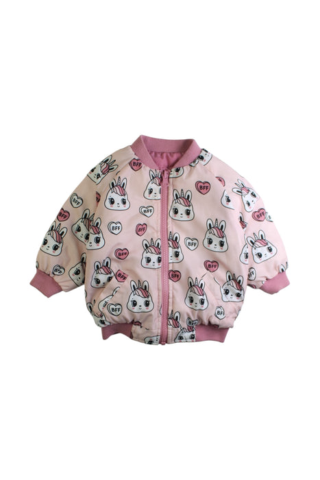 A Pink Puffer/Quilted Jackets from Hux in size 2T for girl. (Back View)