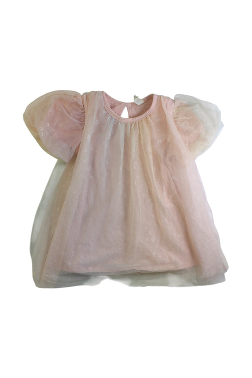A Pink Short Sleeve Dresses from Hux in size 6-12M for girl. (Front View)