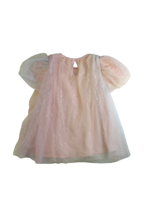 A Pink Short Sleeve Dresses from Hux in size 6-12M for girl. (Back View)