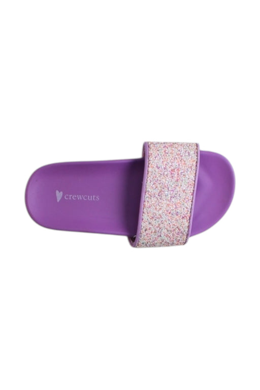 A Purple Sandals from Crewcuts in size 5T for girl. (Front View)