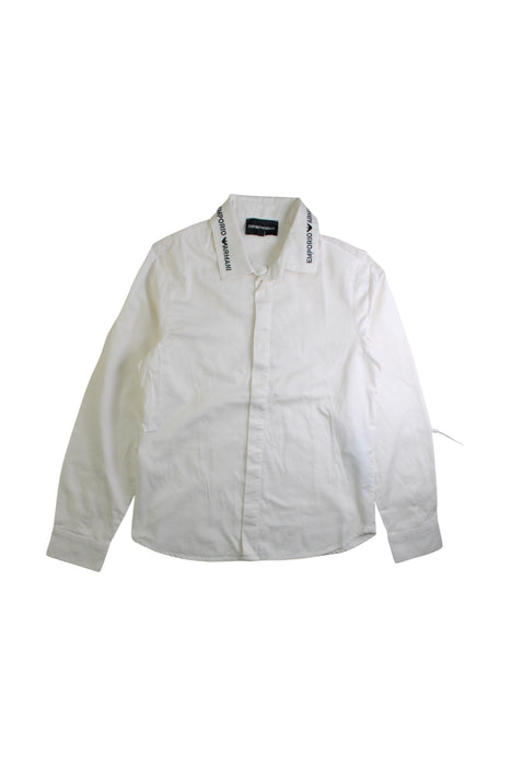 A White Long Sleeve Shirts from Emporio Armani in size 10Y for boy. (Front View)