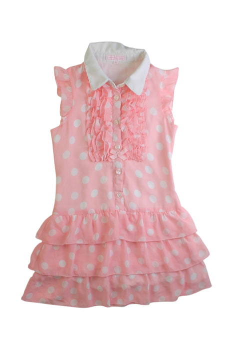 A Pink Sleeveless Dresses from Nicholas & Bears in size 6T for girl. (Front View)