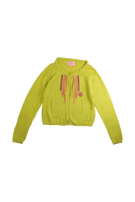 A Yellow Cardigans from La Compagnie des Petits in size 6T for girl. (Front View)
