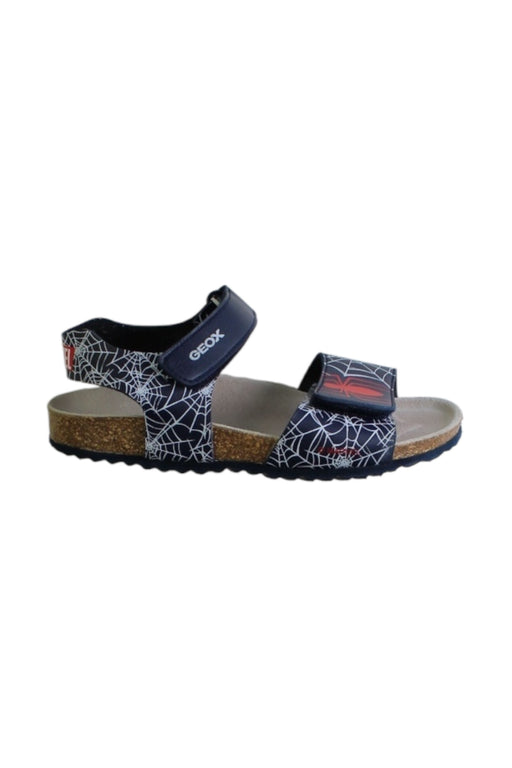 A Navy Sandals from Geox in size 7Y for girl. (Front View)