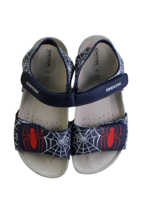 A Navy Sandals from Geox in size 7Y for girl. (Back View)