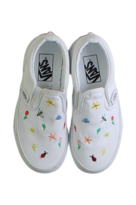A White Slip Ons from Vans in size 5T for girl. (Back View)