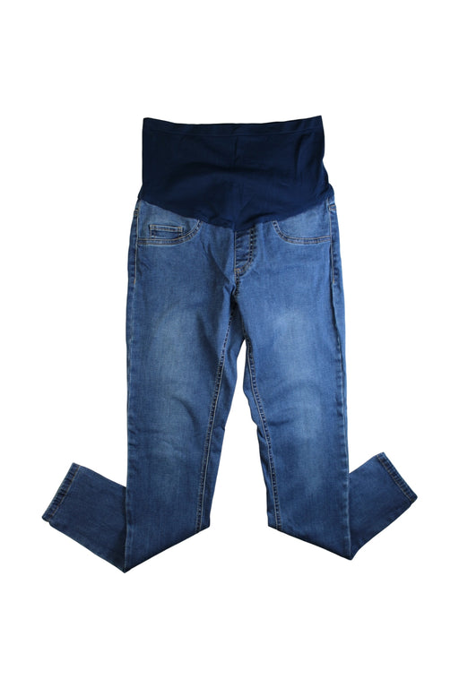 A Blue Jeggings from Gennie's in size Maternity-M for maternity. (Front View)