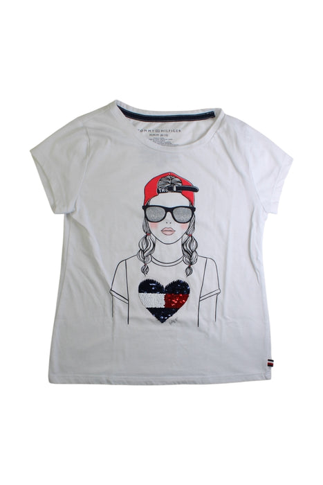 A White Short Sleeve T Shirts from Tommy Hilfiger in size 8Y for girl. (Front View)