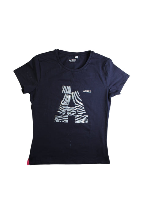 A Navy Short Sleeve T Shirts from Aigle in size 12Y for girl. (Front View)