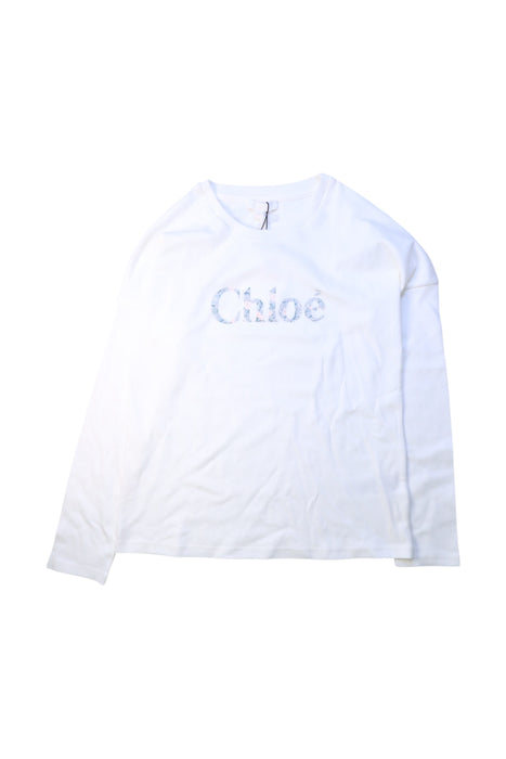 A White Long Sleeve Tops from Chloe in size 10Y for girl. (Front View)
