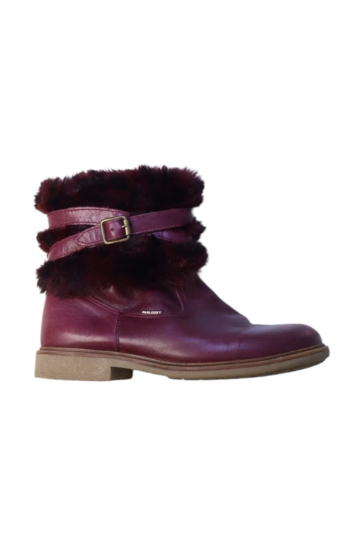 A Burgundy Winter Boots from Pablosky in size 7Y for girl. (Front View)