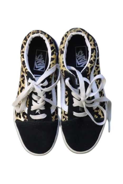 A Black Sneakers from Vans in size 7Y for girl. (Back View)