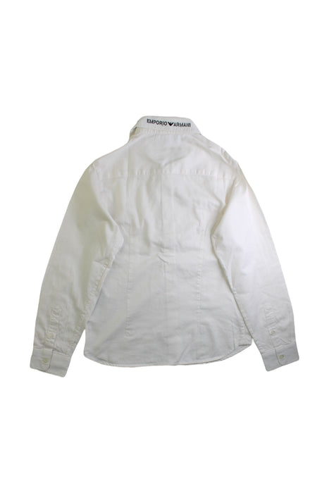 A White Long Sleeve Shirts from Emporio Armani in size 10Y for boy. (Back View)