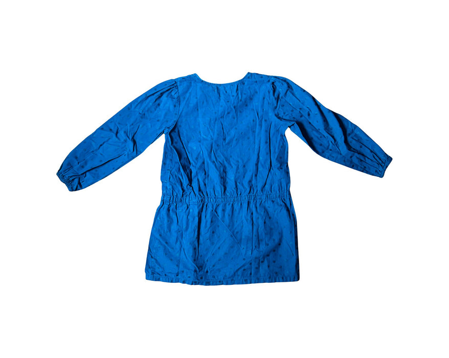 A Blue Long Sleeve Dresses from Little Mercerie in size 6T for girl. (Back View)