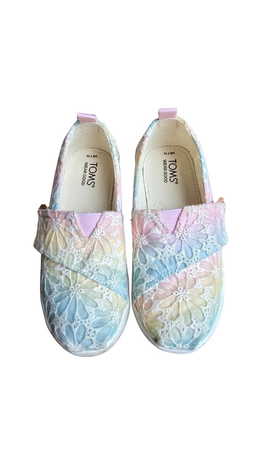 A Multicolour Slip Ons from Toms in size 5T for girl. (Front View)