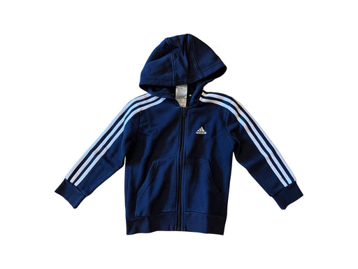 A Navy Hooded Sweatshirts from Adidas in size 5T for boy. (Front View)