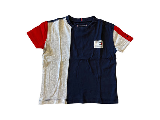 A Navy Short Sleeve T Shirts from Tommy Hilfiger in size 5T for boy. (Front View)