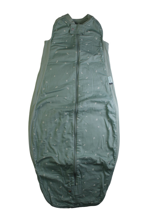A Green Sleepsacs from ErgoPouch in size 2T for neutral. (Front View)