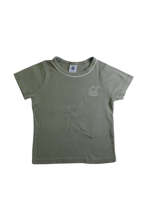 A Green Short Sleeve T Shirts from Petit Bateau in size 3T for boy. (Front View)