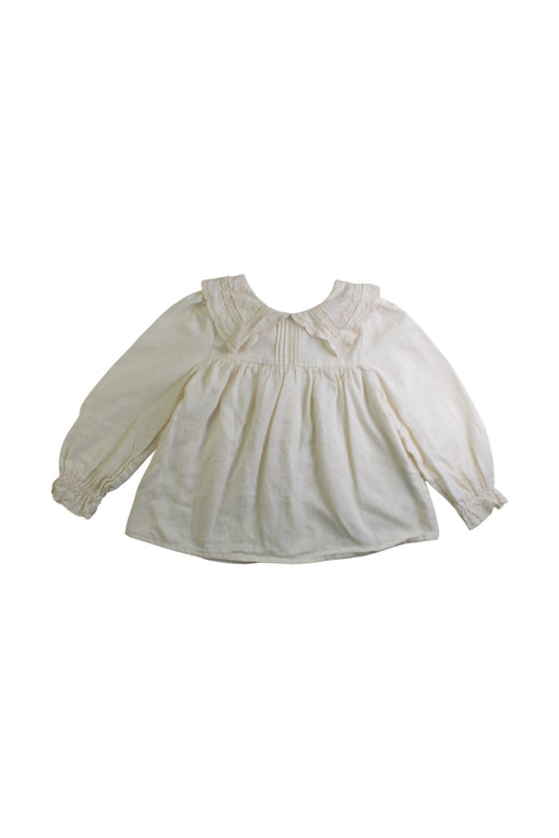 A White Long Sleeve Tops from Louisiella in size 3T for girl. (Front View)