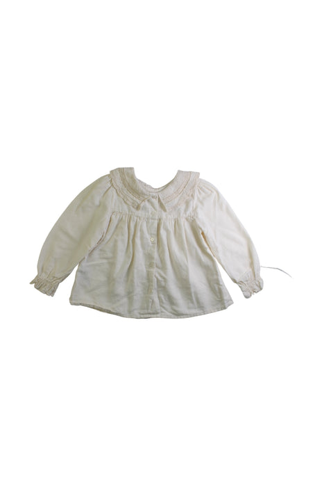 A White Long Sleeve Tops from Louisiella in size 3T for girl. (Back View)