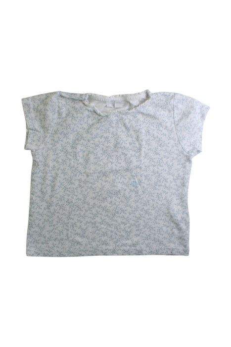 A Grey Short Sleeve Tops from The Little White Company in size 2T for girl. (Front View)