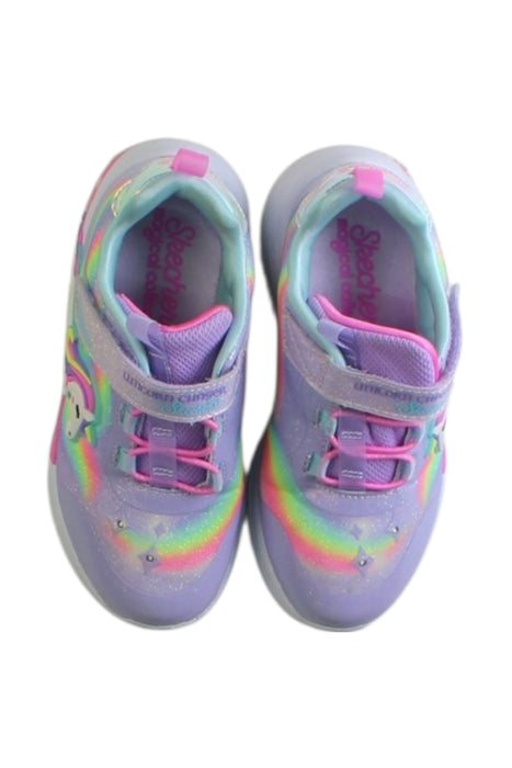 A Multicolour Sneakers from Skechers in size 4T for girl. (Back View)