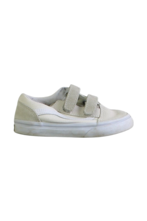 A White Sneakers from Vans in size 3T for boy. (Front View)