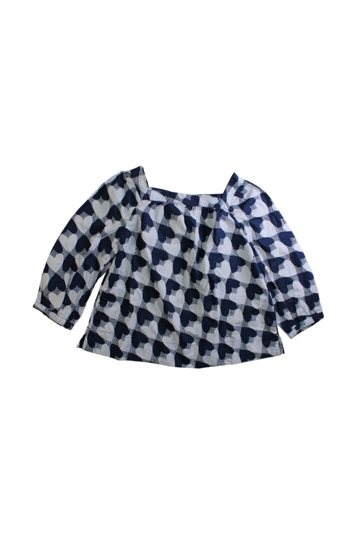 A Blue Long Sleeve Tops from Crewcuts in size 4T for girl. (Front View)