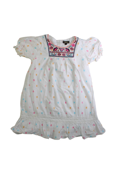 A Multicolour Short Sleeve Dresses from Velveteen in size 5T for girl. (Front View)
