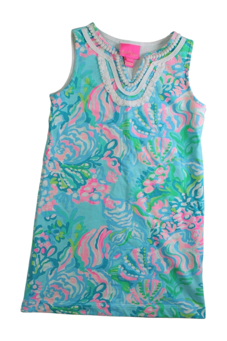 A Multicolour Sleeveless Dresses from Lilly Pulitzer in size 4T for girl. (Front View)
