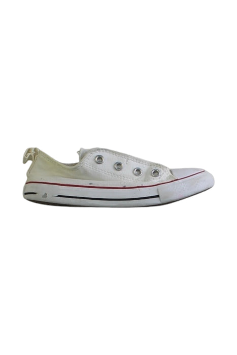 A White Slip Ons from Converse in size 4T for neutral. (Front View)