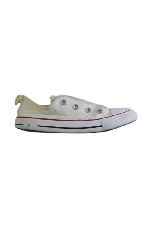 A White Slip Ons from Converse in size 4T for neutral. (Front View)