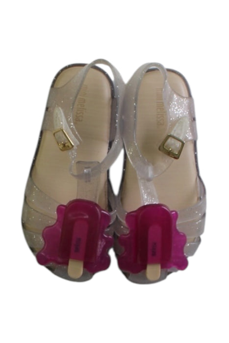 A Transparent Sandals from Mini Melissa in size 4T for girl. (Back View)