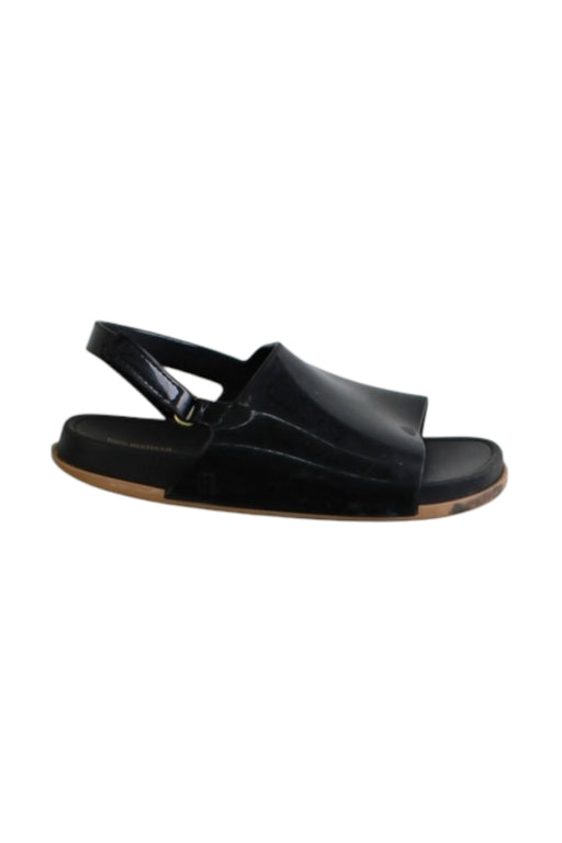 A Black Sandals from Mini Melissa in size 6T for girl. (Front View)