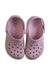 A Pink Slip Ons from Crocs in size 3T for girl. (Back View)