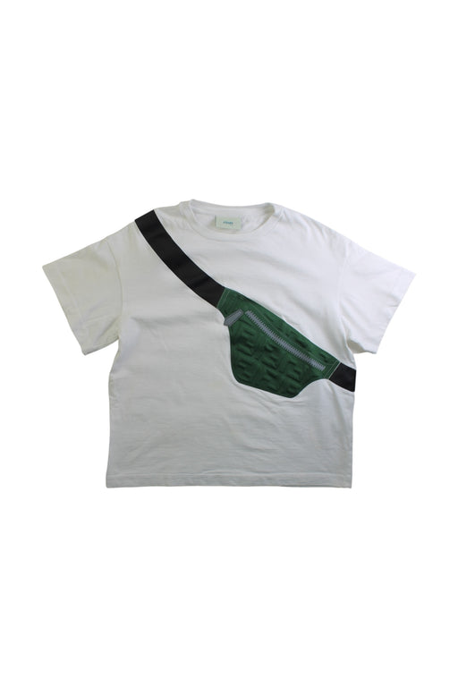 A White Short Sleeve T Shirts from Fendi in size 8Y for boy. (Front View)