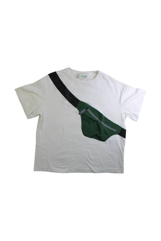 A White Short Sleeve T Shirts from Fendi in size 10Y for boy. (Front View)