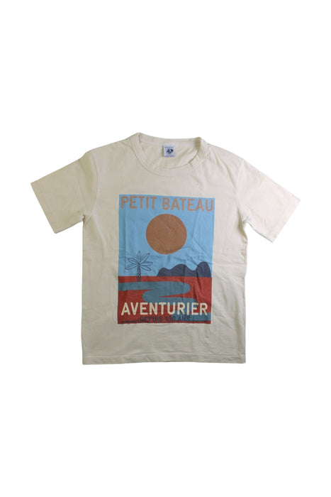 A Beige Short Sleeve T Shirts from Petit Bateau in size 12Y for boy. (Front View)
