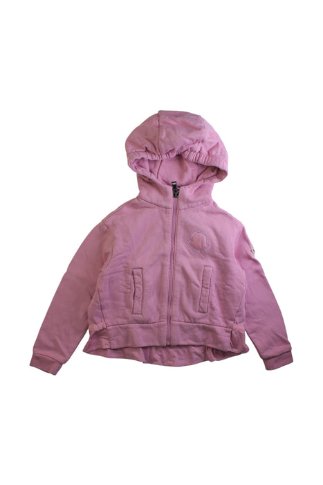 A Pink Lightweight Jackets from Moncler in size 6T for girl. (Front View)