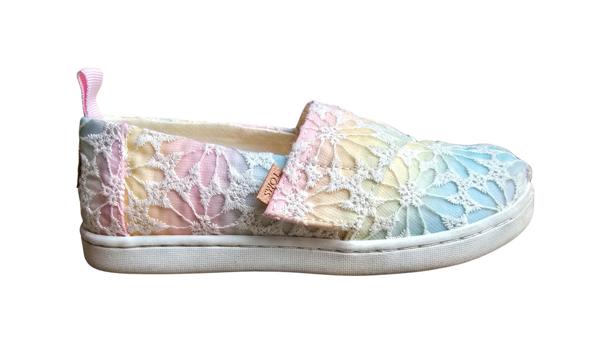 A Multicolour Slip Ons from Toms in size 5T for girl. (Back View)