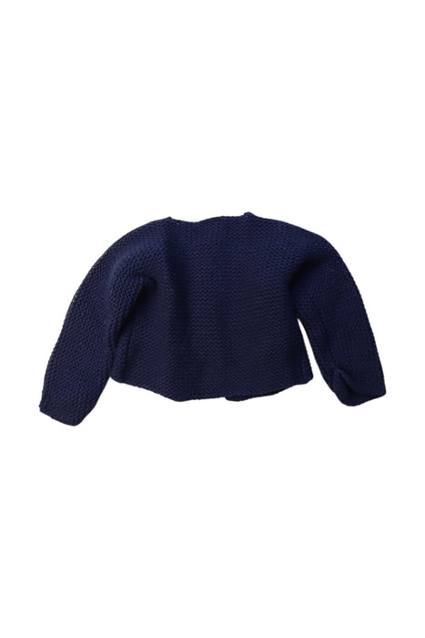 A Navy Cardigans from Petit Bateau in size 3-6M for girl. (Back View)