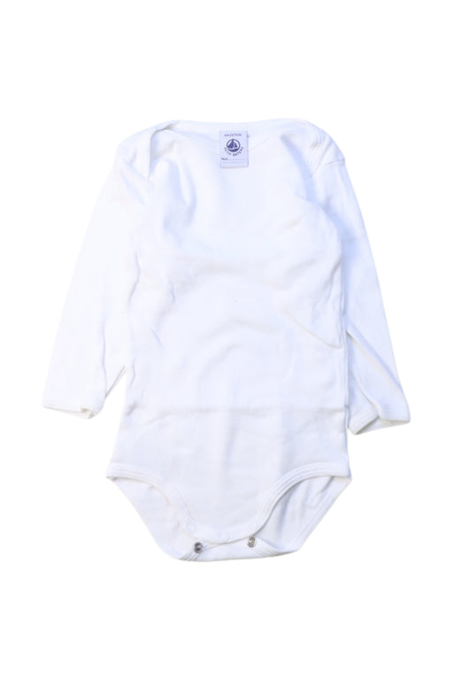 A White Long Sleeve Bodysuits from Petit Bateau in size 3-6M for boy. (Front View)