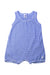 A Blue Sleeveless Rompers from Petit Bateau in size 6-12M for boy. (Front View)