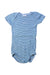 A Blue Short Sleeve Bodysuits from Petit Bateau in size 3-6M for boy. (Front View)