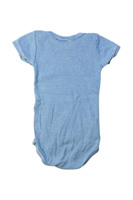 A Blue Short Sleeve Bodysuits from Petit Bateau in size 3-6M for boy. (Back View)