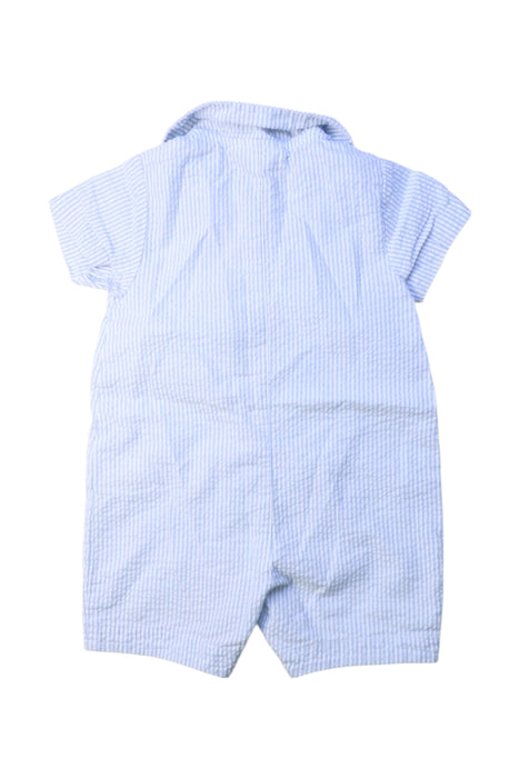 A Blue Short Sleeve Rompers from The Little White Company in size 6-12M for boy. (Back View)